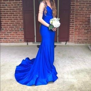 Royal Blue Designer Bodycon  Prom Dress
